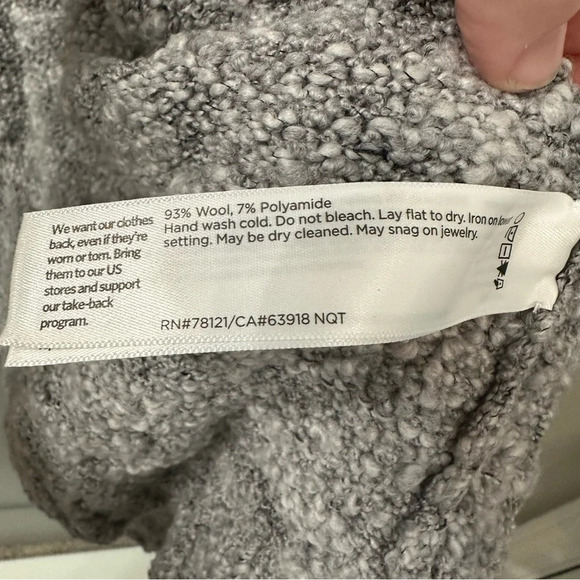 NWT Eileen Fisher Shawl Collar Wool Slub Cardigan Sweater Moon Gray Size Medium - Picture 7 of 7